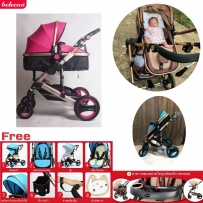 Belecoo รถเข็นเด็ก 2ทาง รุ่น 535-Q3 ตัวท๊อป สีชมพู ปรับนอน 180 องศา 2 in 1 baby stroller and carrycot,travel system,pushchair/pram